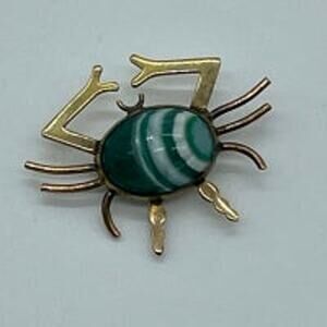 Vintage WRE Richards Gold Filled Crab Brooch